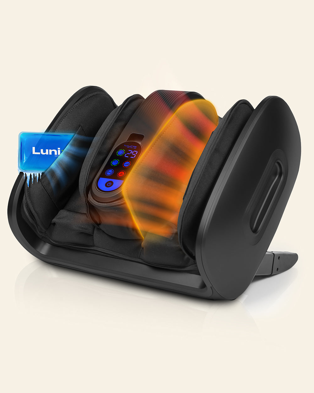 Lunix LX21 Foot and Calf Massager with Remote Control, Granite Black
