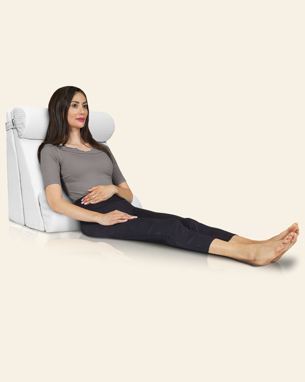 Lunix LX8 4-Piece Wedge Pillow Set for Nighttime Comfort and Rest, Pebble White