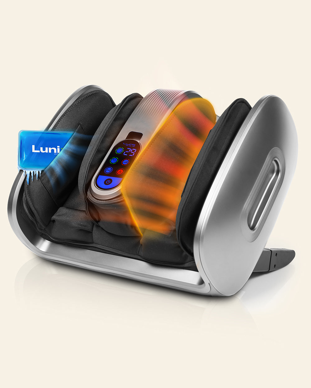 Lunix LX21 Foot and Calf Massager with Remote Control, Granite Gray