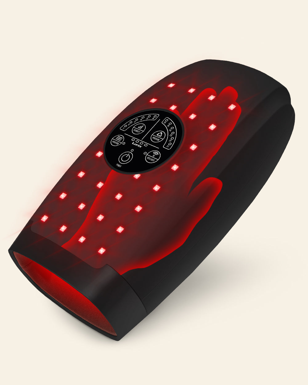 Lunix LX33 Red Light Hand Massager for Wrist and Hand Care, Charcoal Black
