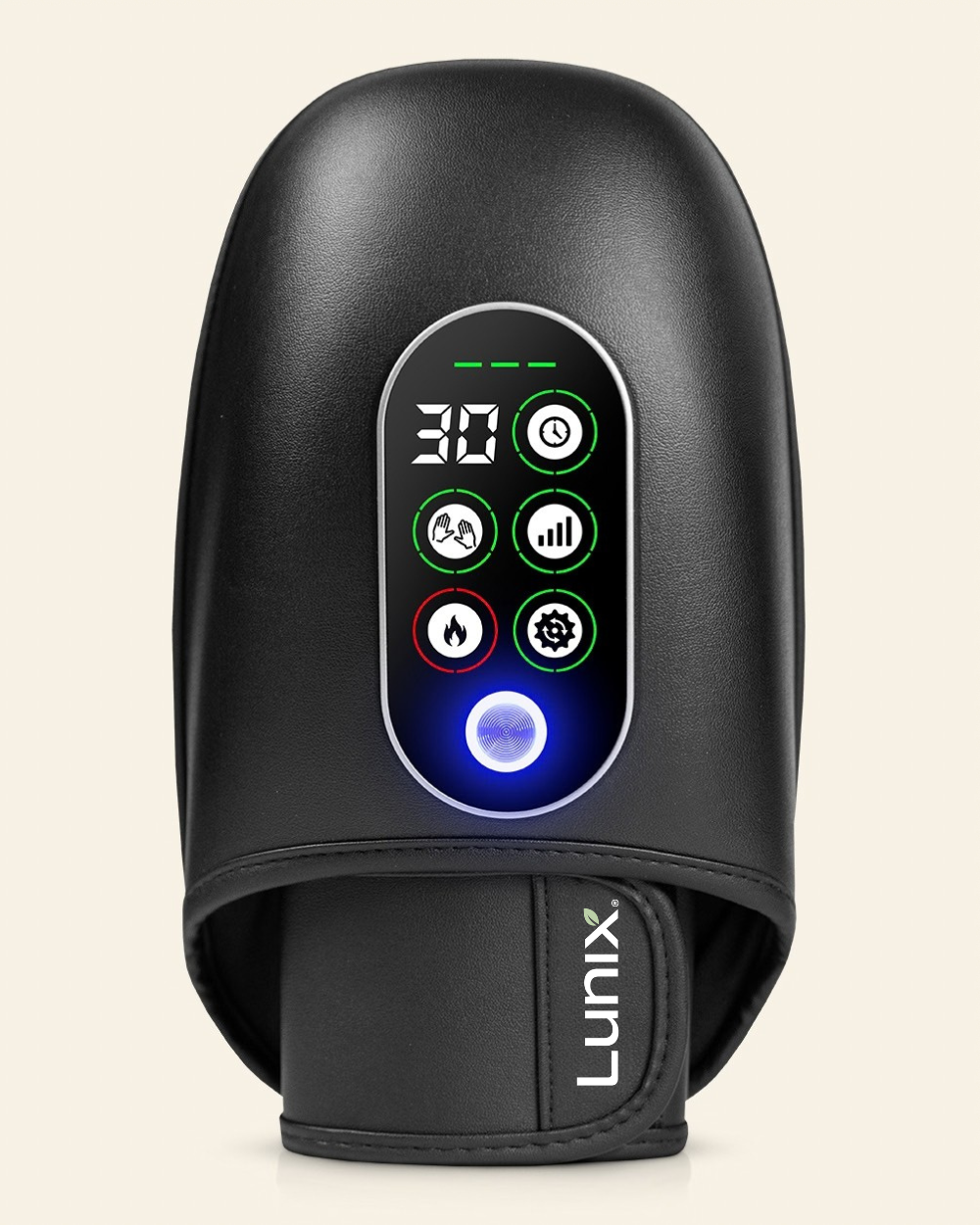 Lunix LX31 Rolling Hand Massager with Heat, Compression and Smart Memory, Charcoal Black
