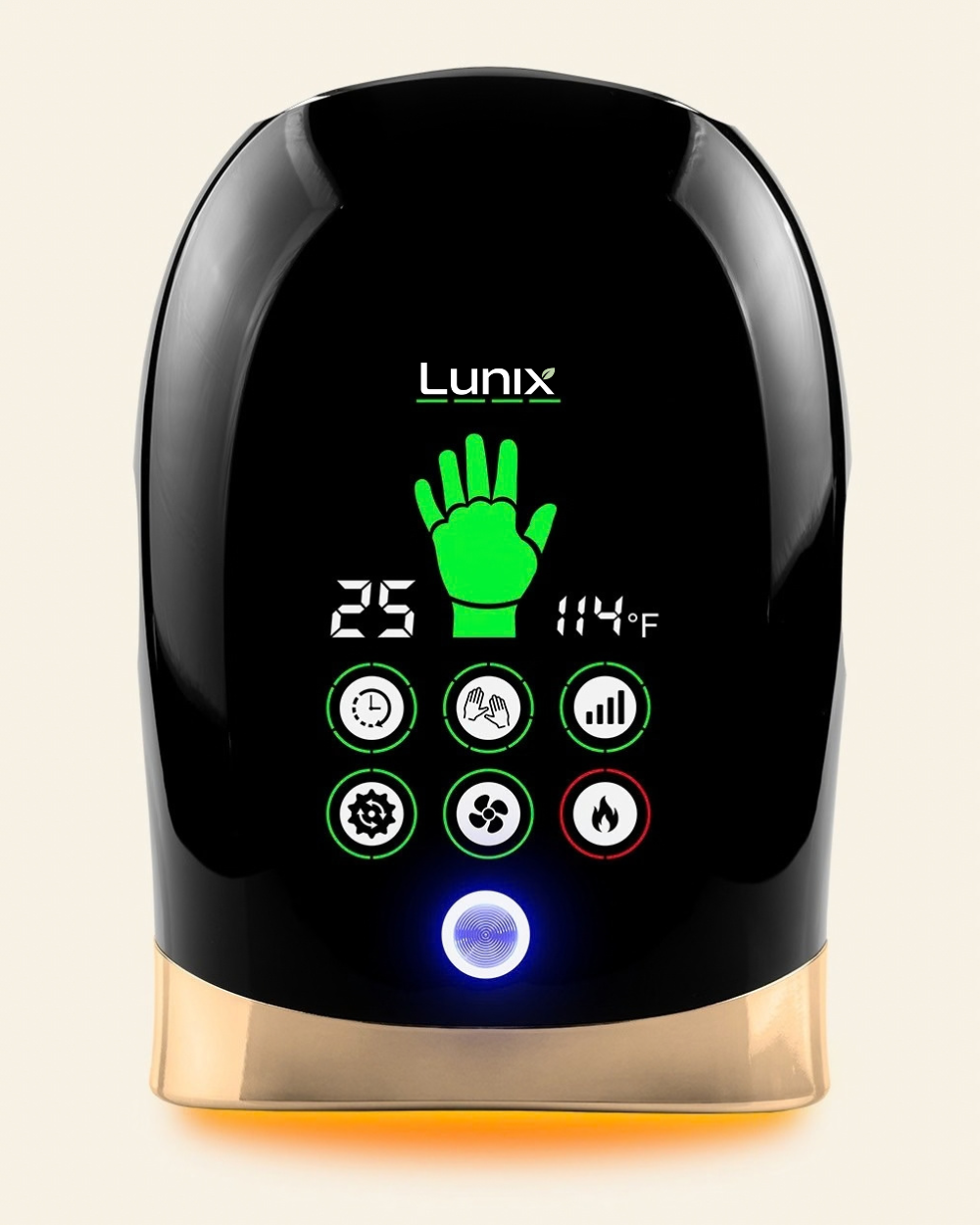 Lunix LX30 Rolling Hand Massager with Kneading, Compression and Heat, Charcoal Black
