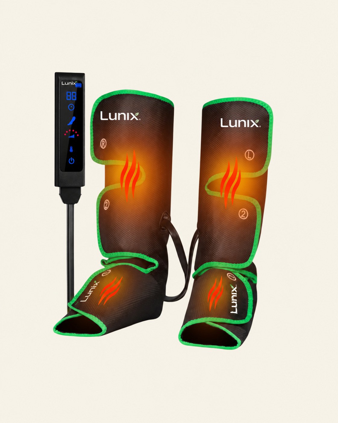 Lunix LX1 Foot and Calf Compression Massager, Forest Green